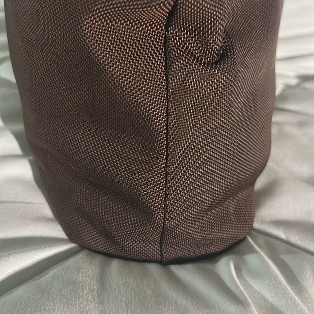 TUMI NYLON LEATHER dark brown black crossbody handbag - Picture 7 of 8